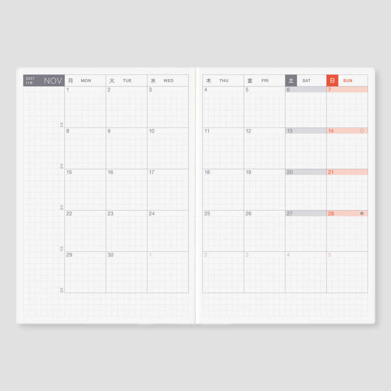 Hobonichi Planer Techo 2027 Original Book (A6, eng.)