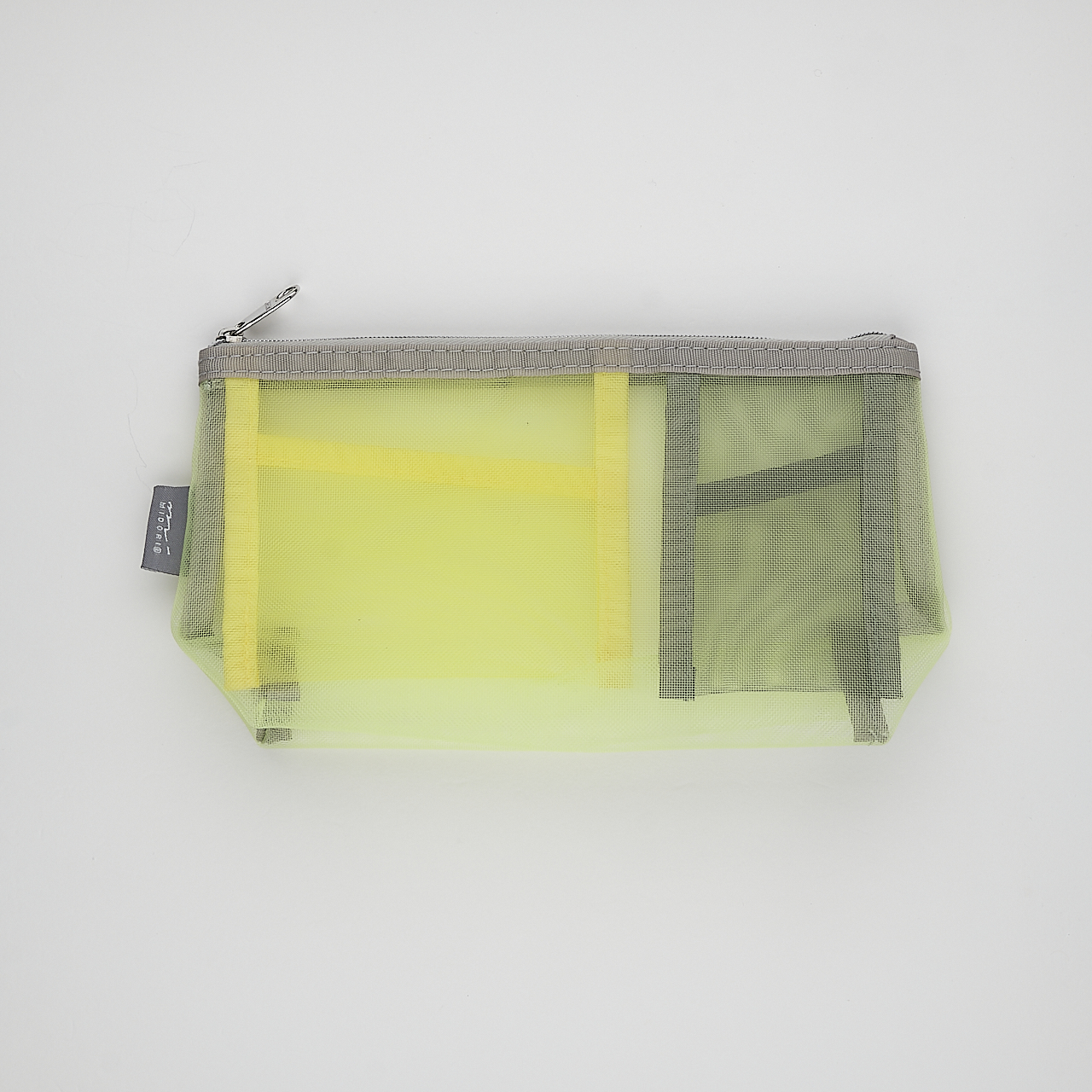 Midori Mäppchen Pen & Tool Pouch Mesh mit Bodenfalte gelb grün