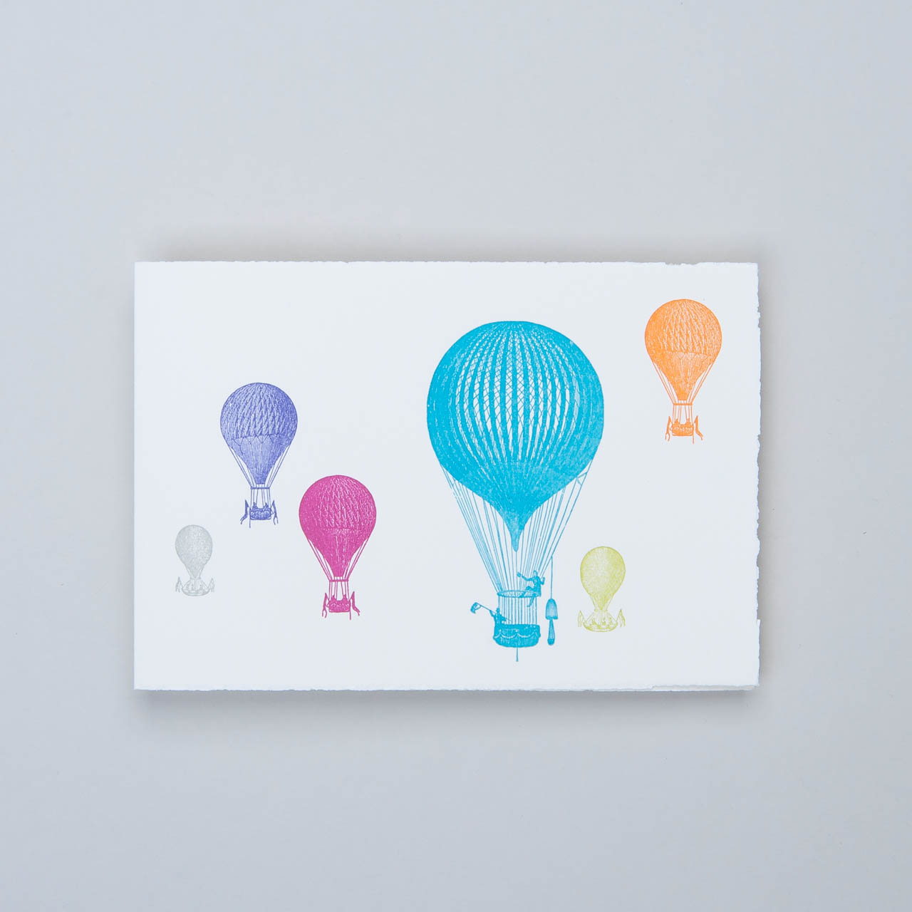 Klappkarte Letterpress bunte Ballons