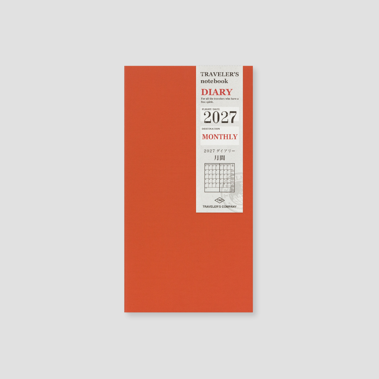 Traveler's Notebook Regular 2027 Monatskalender
